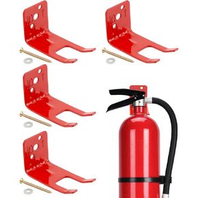 Fire Extinguisher Mount, 4Pcs Fire Extinguisher Bracket with Mounting Accessories for 5 to 10 Lbs Holder for Dry Chemical and Water Extinguishers