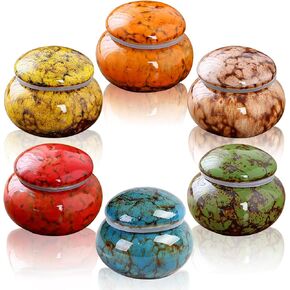 Small Urns for Human Ashes Keepsake Set of 6, 1.6'' Cremation Keepsakes Urns for Ashes Ceramic Decorative Mini Urn for Adult Women Male Ashes Pet Urn Dog Cat Funeral Ashes Keepsake 6 Colors