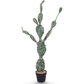 Artificial Cactus Plant 32 Inch Faux Desert Cacti Fake Cactus Potted Plant with Black Planter for Home Garden Office Indoor Outdoor Decoration