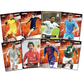 Soccer Superpack - بطاقات التداول الأكثر مبيعًا - ليونيل ميسي، مبابي، بيليه، هالاند، كريستيانو رونالدو والمزيد - 8 بطاقات بالإضافة إلى المكافآت - جميعها معتمدة من Mint+