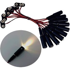 Prop and Scenery Lights 10 Pack Micro Effects Lights Warm White Led Operates on 9 Volt Battery Mini Spotlight for Theatrical Prop Costumes