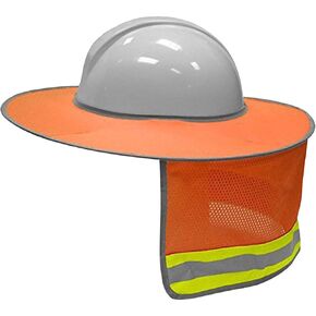 XIAKE Hard Hat Sun Shade Full Brim Mesh Neck Sun Shield with Reflective Strips Neck Sunshade Cover