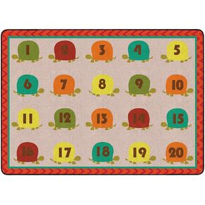 Flagship Carpets Counting Turtles Children's Educational Rug for Kids Playroom, Nursery Room Mat, Home Learning Area, and Classroom Carpet, (Seats 20), 6' x 8'4"