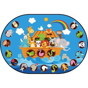 Kids Carpet 6 x 9 ft Educational Playmat Rug Collection Area Rug for Learning Large Non Slip Oval Kids Rugs for Playroom Classroom Carpet Fun Learning Play Mat for Bedroom Play Area