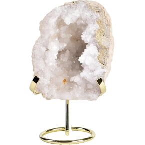 Natural Agate Geode Large Moroccan Geode Half Quartz Geode White Crystal Geode for Healing Meditation Decor Science Gift