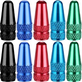 Bike Presta Valve Caps Aluminum Anodized Bike Tire Air Dust Stem Covers-Used on Presta/French Valves for MTB Mountain Road Bike, Hybrid Bike, Fat Bike, Bicycle (10 Pack)