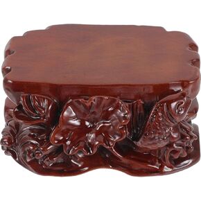 buddhist gardening decorative wood pedestal Buddha statue base wood decor wood base small pedestal stand wood risers for display Groovable decorate counter vase holder