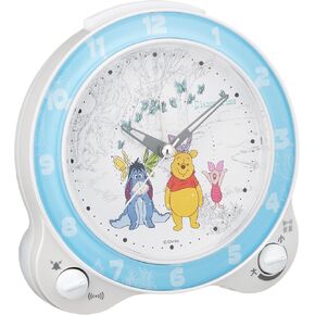 Seiko Clock FD461W Alarm Clock, Character Disney Mickey & Friends Analog, Switchable, Disney Time, White, Pearl