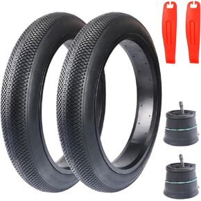 2 Pack E-Bike Tire Fat BMX Bike Tire 20"x3" (76-406) 24"x3" (76-507) with Tubes Compatible Replacement Bicycle Tire for Mountain Snow and Beach Bike