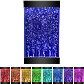 Playlearn 35" Bubble Wall with Remote - 8 Colors - 6 Light Modes - Adjustable Brightness- Mirror Background - Wall Mounted Sensory LED Bubble Wall Fountain