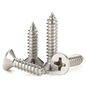 #10 x 1 (3/8" to 2" Available) Flat Head Sheet Metal Screws Wood Screws, 304 Stainless Steel 18-8, Self Tapping, 100 PCS
