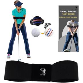 Golf Swing Trainer Arm Band - Improve Your Game with our kit- Elevate your Swing with our Golf Practice Equipment, Play like Golf Swing Pro with Swing correcting arm band and Golf Ball Stamp