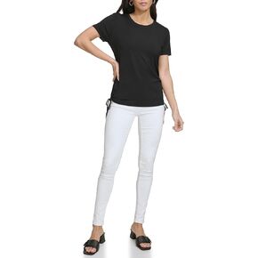 Calvin Klein Women's Short Sleeve Knit with Side Detail Top
