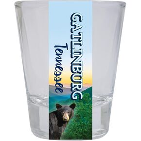 Gatlinburg Tennessee Souvenir Great Smoky Mountains Bear Round Shot Glass