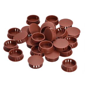 uxcell 20mm(25/32") Plastic Hole Plugs, 26Pcs Flush Type Panel Round Snap in Fastener Knockout Locking Plugs for Furniture Insert End Caps Panels, Black