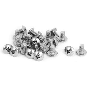 uxcell M6x10mm Stainless Steel Truss Phillips Head Machine Screws 25pcs