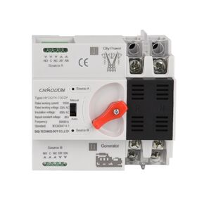 مفتاح نقل تلقائي ATS 2P 100A 230V مفتاح جهاز انتقاء كهربائي مزدوج الطاقة Din نوع السكك الحديدية ميلي ثانية التبديل