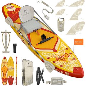 Daisy 11'6’×34"/35" Extra Wide Paddle Board with Seat, One-stop Premium SUP Board Accessories, Tailored 5 Fins, Stable Inflatable Stand Up Paddle Boards for Youth/Adults of All Skill Levels