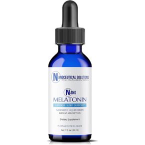 NANO MELATONIN, NanoSized Liquid Particles for Rapid Absorption | Promotes Calm Restful Sleep | Natural Antioxidant | Take 1ml 15min before bedtime