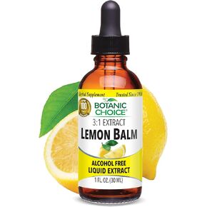 Botanic Choice Lemon Balm Tincture - Lemon Balm Oil Calm Drops for Relaxation and Pure Sleep – Alcohol Free Liquid Extract - 1 Fl Oz/30mL