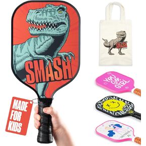 Sportbit Kids Pickleball Paddle - Child Size Pickleball Paddle for Kids Small and Lightweight - Carbon Fiber Youth Pickleball Paddle Set with Bag for Children Under 12