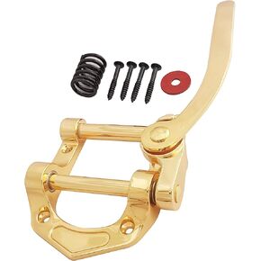 HENGYEE Guitar Tremolo Vibrato Bridge Tailpiece Archtop Compatible with Jazz Les Paul LP Style Hollow Body Electric Guitar GD.