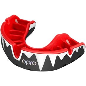 OPRO Platinum Level UFC Mouth Guard, Adults mouthguard, Featuring Revolutionary Fitting Technology for UFC, Boxing, MMA, Martial Arts, BJJ, and All Contact Sports (UFC - Red/Silver/Black, Adult)