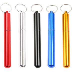 5 قطع من حاوية أنبوب معدني من الألومنيوم مقاس 4.33 بوصة تناسب مقاس كينج، محكمة الغلق، علبة حبوب معدنية خفيفة الوزن، حاوية حبوب منع الحمل، تناسب محفظة الجيب خفيفة الوزن وقابلة للحمل للسفر in Kuwait