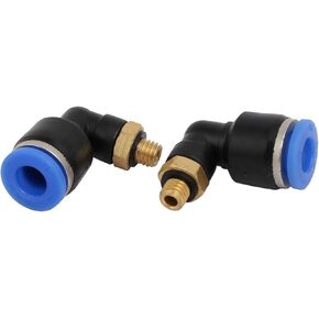 uxcell 6mm x M5 Pneumatic Air Connectors Elbow Tube Quick Fixing Fittings 2pcs