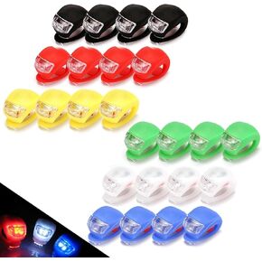 24 Pieces Bicycle Lights Set, Silicone LED Bike Light Clip On Bicycle Lights,Waterproof Back Bicycle Taillights Headlight for Night Riding Cycling Safety (6 Colors)