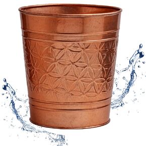 Autumn Alley Copper Trash Can, Garbage Can, Round Open Top Copper Basket Bin for Home Office Trash Can Cute Decorative Vintage Trash Can Wastebasket, Modern Bathroom Decor, Durable, Copper