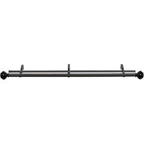 Decorative Double Window Curtain Rods with Finials, 36 to 72 Inches, 0.75 Diameter - Buono II Brenner - Lightweight & Easy to Install, Adjusts Telescopically to Fit Any Window by Achim Home Décor