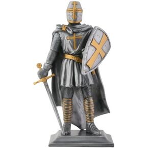 Templar Knight Medieval Collectible Statue Figurine-H: 9"