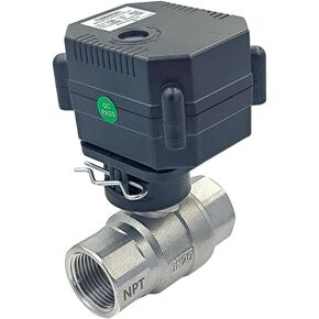 Motorized Ball Valve- 3/4'' Stainless Steel Electrical Ball Valve with Full Port, 9-24V AC/DC and 2 Wire Auto Return Fail Safe Setup