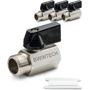 4PCS 1/4" NPT Female x Male Mini Ball Shut-Off Switch Valve