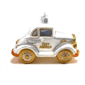 Noble Gems Just Married Wedding Car Glass Ornament NB0831 New