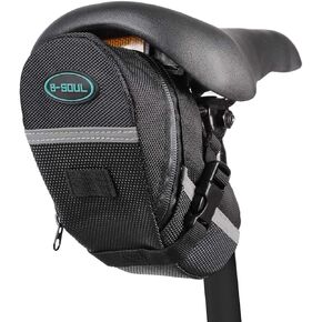 CoreLife Bicyle Saddle Bike Bag Under Seat Pouch Water Resistance Cycling Wedge Pack Accessories Storage pannier - Black