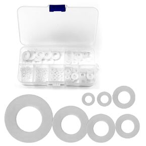 250pcs Black Nylon Flat Washer Assortment Kit for Electrical Connections on Household & Commercial Appliances,(M2 M2.5 M3 M4 M5 M6 M8)