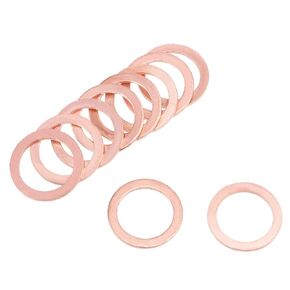 uxcell 50 Pcs M16 x 22mm x 1.5mm Copper Flat Washer Sealing Ring for Screw Bolt Nut