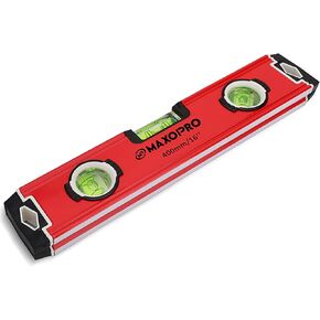 16-Inch Torpedo level Magnetic – Heavy-Duty Box Leveler Tool with 3 Vials 45°,90°,180° - Aluminum Alloy Magnetic Level Tool – Lightweight and Sturdy Plumbing Level for Professionals – By MaxoPro