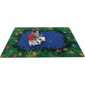 Carpets for Kids 6517 Peaceful Tropical Night Rug 8ft x 12ft Rectangle Green