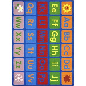 Joy Carpets Any Day Alphabet Area Rug in Color Multi, 5'4" x 7'8"