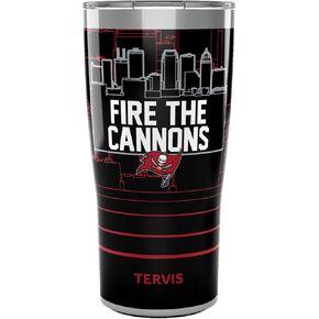 Tervis NFL Tampa Bay Buccaneers-Fire The Cannons Slogan Insulated Tumbler, 20oz, Stainless Steel