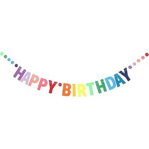 Happy Birthday Banner Colorful Birthday Party Banner Personalized Colorful Gradient Letters Banner for Adults Kids Baby Birthday Party Decorations Supplies