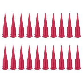 PATIKIL 25Ga Tapered Tip Dispensing Needle, 20Pcs Plastic Needle Tube Blunt Tips with Luer Lock for Glue Oil Applicator, Red