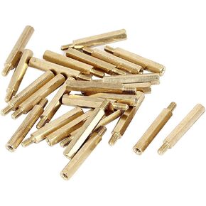 uxcell M3x25+6mm Female/Male Threaded Brass Hex Standoff Pillar Spacer 25pcs