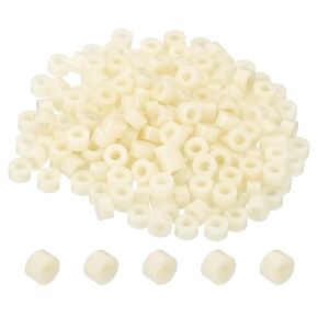 PATIKIL 3.2mm ID x 7mm OD x 3mm L Round Spacers Washers, 200 Pack ABS Plastic Plastic Standoff Gaskets for M3 Hardware Screws Bolts for 3D Printer Electrical Outlet, Beige
