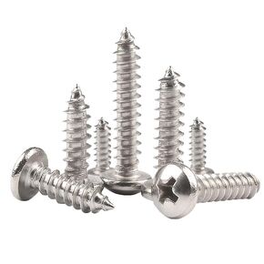 50 Pcs Self Tapping Screws, M4 x 50mm Multi Purpose Small Screw, 304 stainless steel, Phillips Pan Head Bolts for Wood, Drywall and Furniture