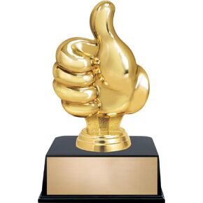 Crown Awards 6" Thumbs Up Trophy On Black Base - Custom Engraving