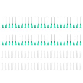PATIKIL Blunt Tip Dispensing Needles 1 Inch, 100 Pcs 18G Industrial Liquid Dispenser Needle with Lure Lock Protective Cover for Refilling Liquid Inks Adhesive Glue